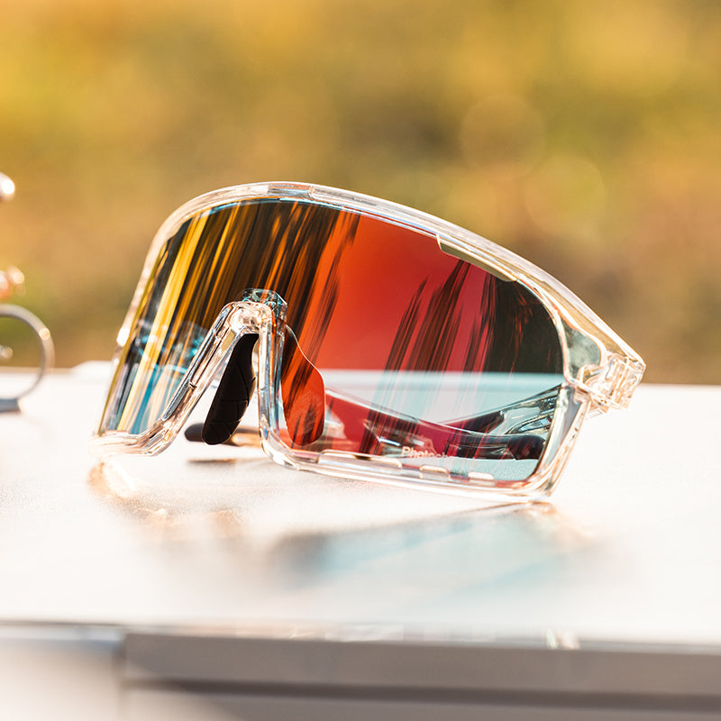 Santic QY HDR Photochromic Sunglasses - Clear / Red