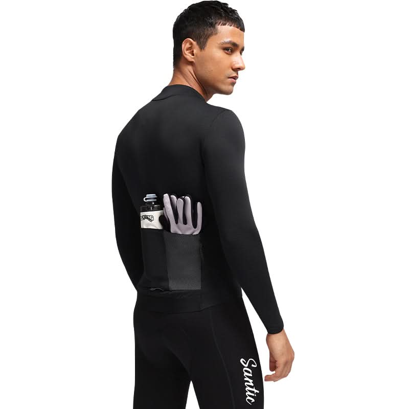 Santic Fusu Thermal Long Sleeve Jersey - Black