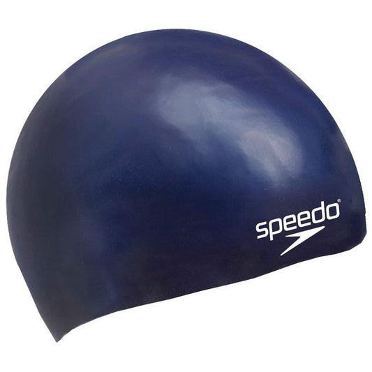 Speedo Plain Moulded Silicone Cap - Navy