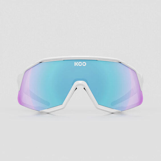 Koo Demos Sunglasses - White / Turquoise Mirror