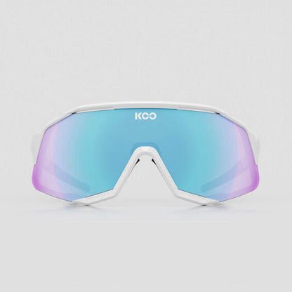 Koo Demos Sunglasses - White / Turquoise Mirror