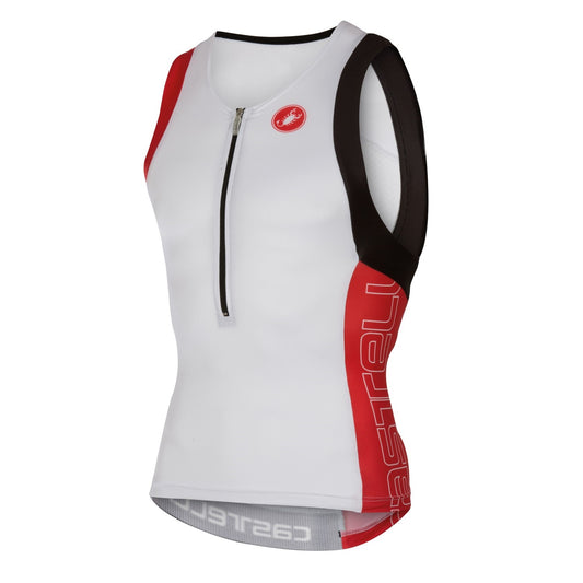 Castelli Free Tri Top Run Jersey - White / Red