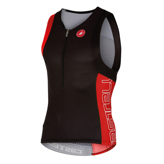 Castelli Free Tri Top Run Jersey - Black / Red