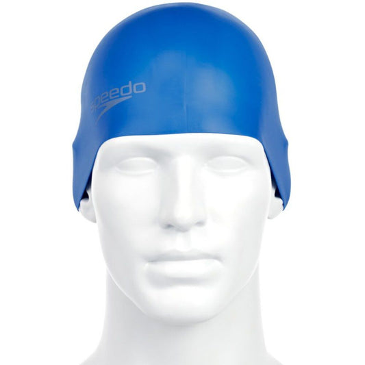 Speedo Plain Moulded Silicone Cap - Blue