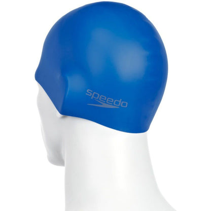 Speedo Plain Moulded Silicone Cap - Blue