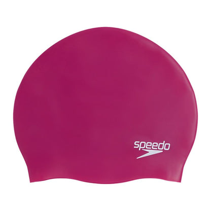 Speedo Plain Moulded Silicone Swim Cap - Electric Pink