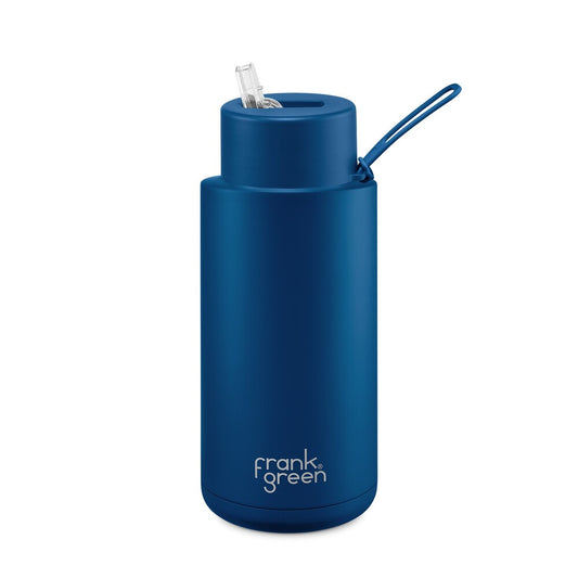 Frank Green Ceramic Reusable Straw Lid Bottle - Deep Ocean