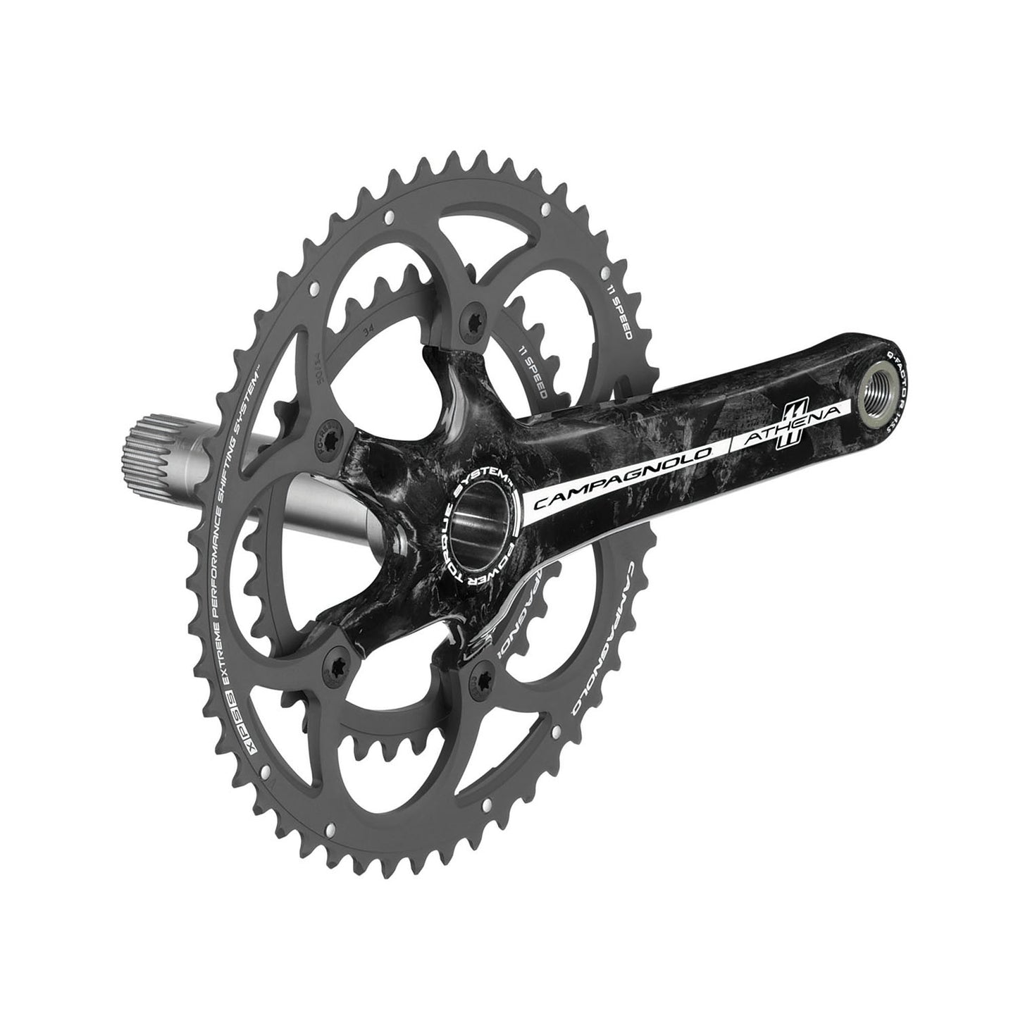 Campagnolo Athena 11s Carbon Fiber Powertorque Crankset - 175mm 53/39t