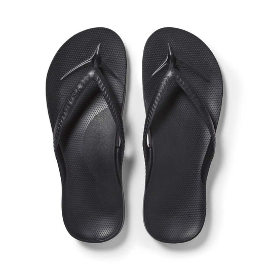 Archies Arch Support Thongs - Black