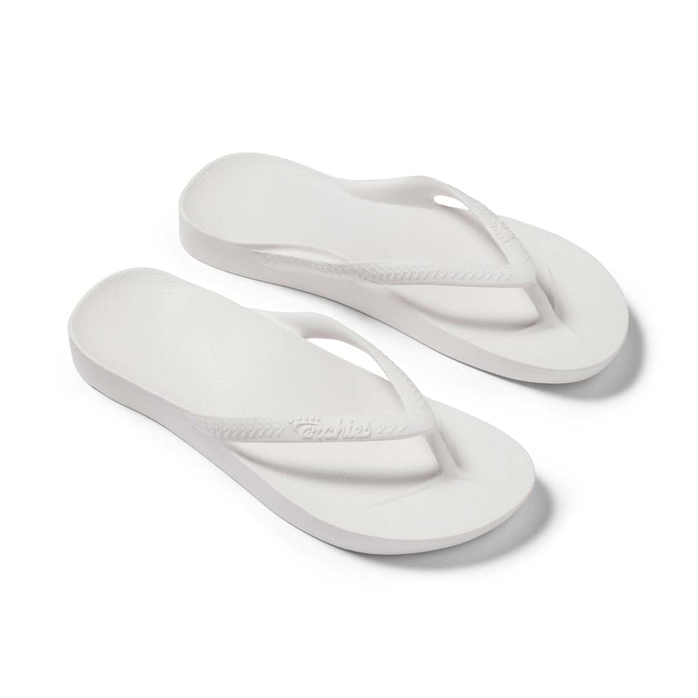 Archies Arch Support Thongs - White