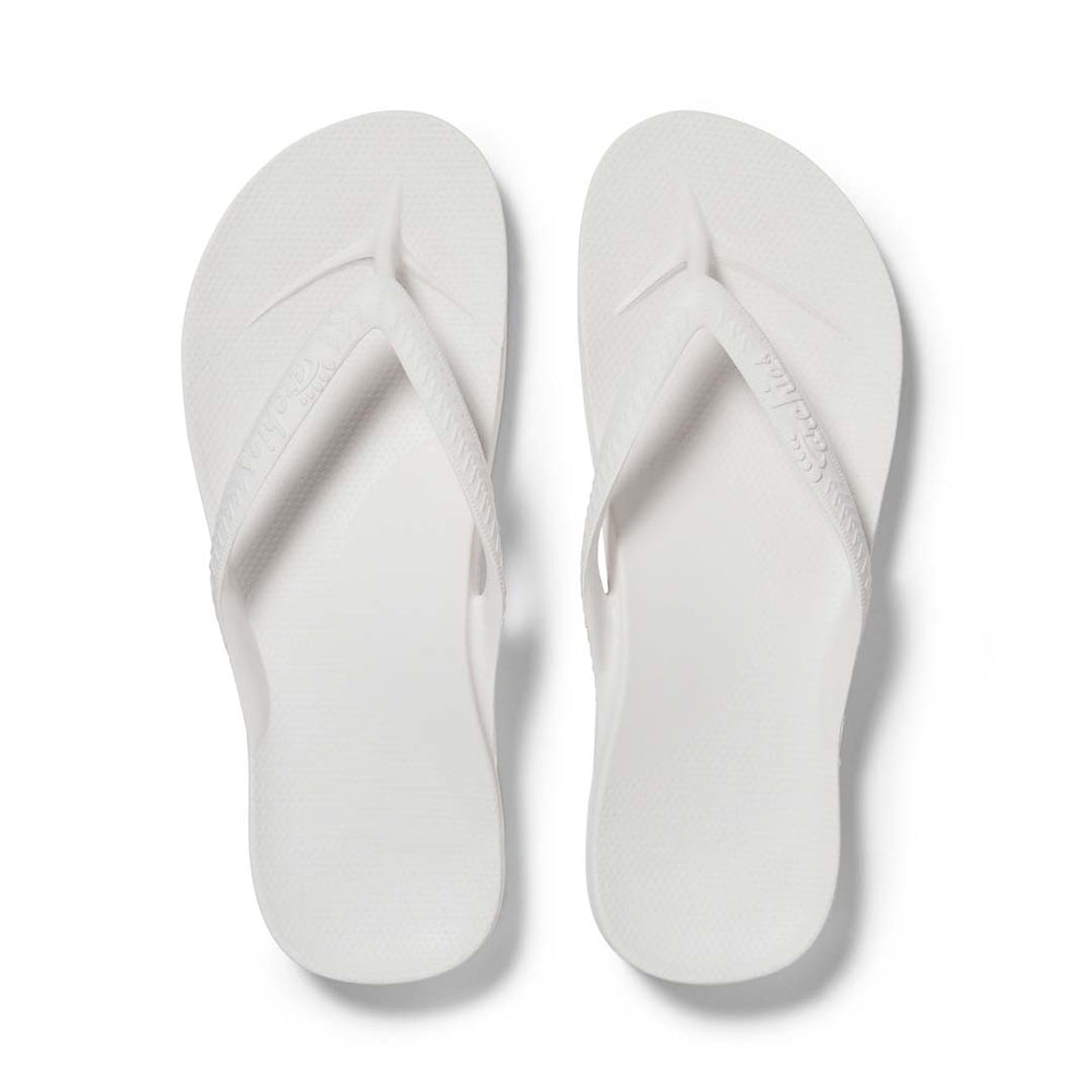 Archies Arch Support Thongs - White