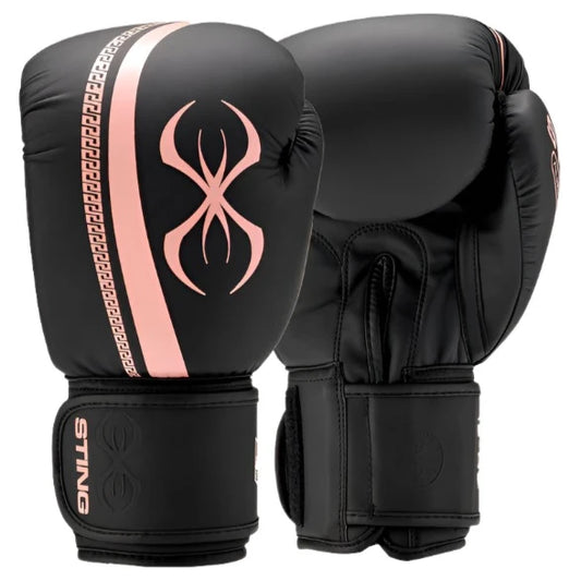 Sting Aurora Womens Boxing Gloves Black / Peach