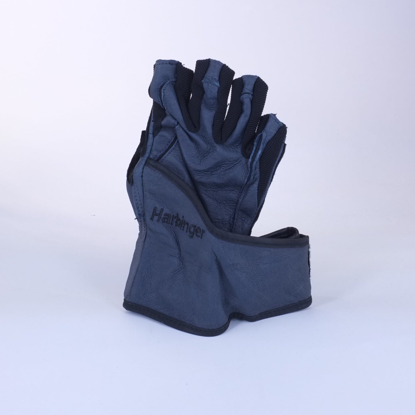 Harbinger Men's Big Grip Wrist Wrap Weight Lifting Gloves - Midnight Blue