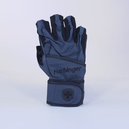 Harbinger Men's Big Grip Wrist Wrap Weight Lifting Gloves - Midnight Blue