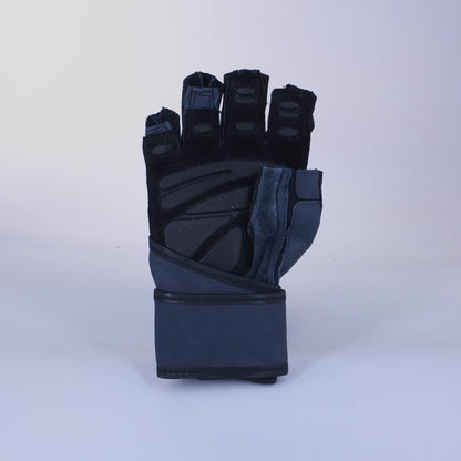 Harbinger Men's Big Grip Wrist Wrap Weight Lifting Gloves - Midnight Blue
