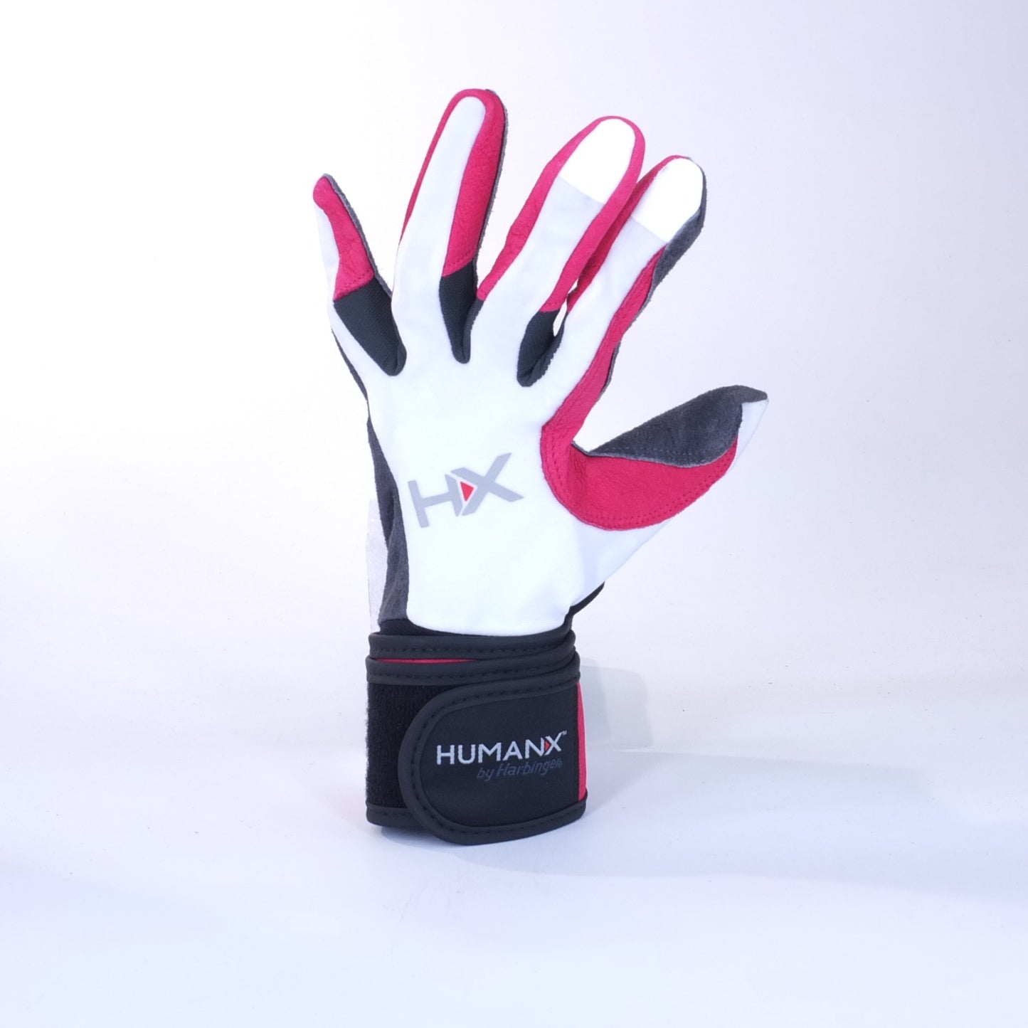 Harbinger HumanX Women's X3 Competition Wrist Wrap Weight Lifting Gloves - Grey/Pink