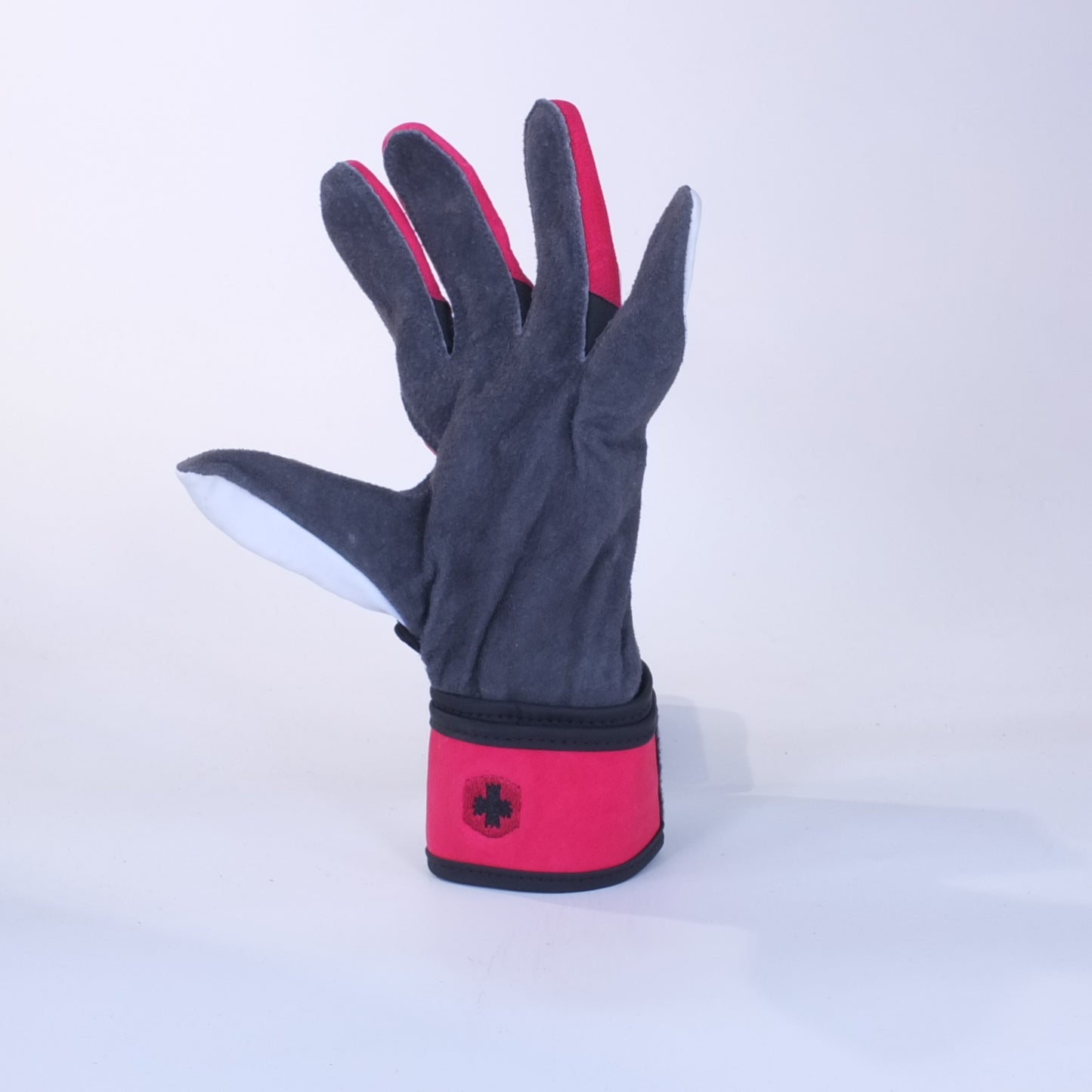 Harbinger HumanX Women's X3 Competition Wrist Wrap Weight Lifting Gloves - Grey/Pink