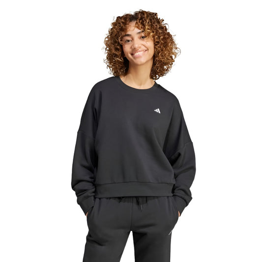 Adidas Womens Small Logo Feel Cozy Sweatshirt - Black
