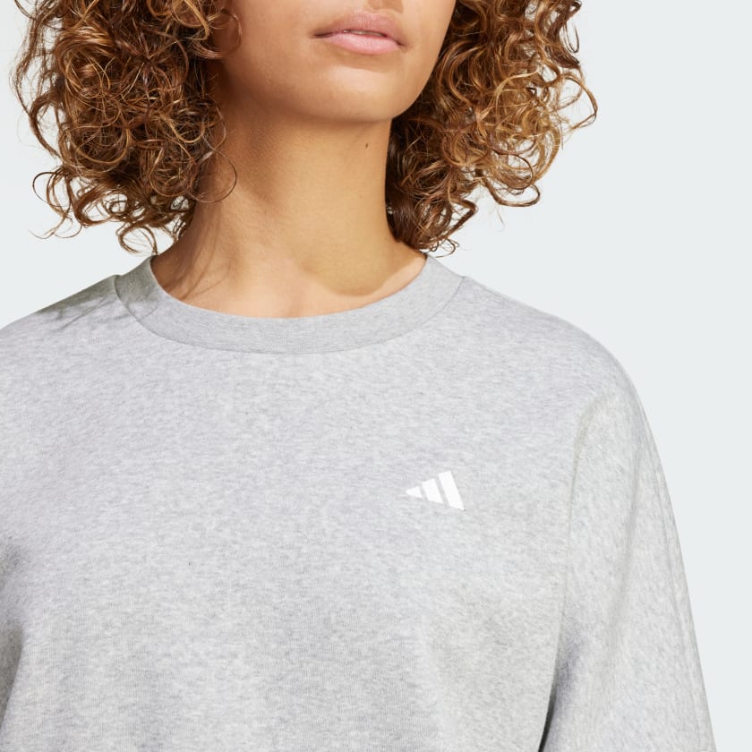 Grey adidas crew neck sweatshirt women's deals