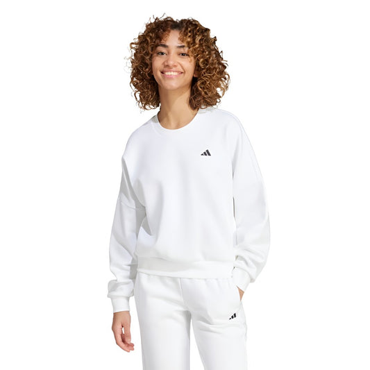 Adidas Womens Small Logo Feel Cozy Sweatshirt - White