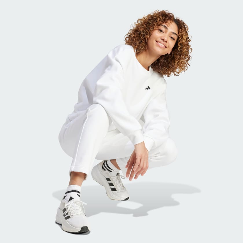 Adidas Womens Small Logo FeelCozy Sweatshirt White