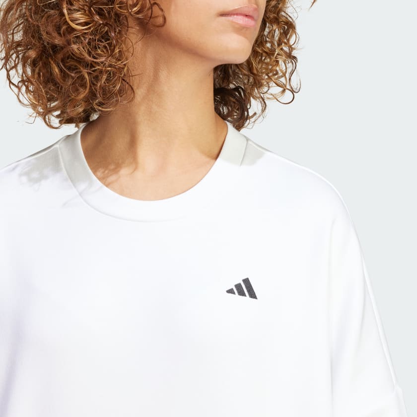 Adidas cold shoulder sweatshirt white on sale
