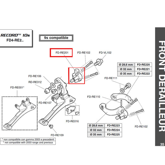 Campagnolo Genuine Spare Part FD-RE201