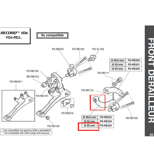 Campagnolo Genuine Spare Part FD-RE225