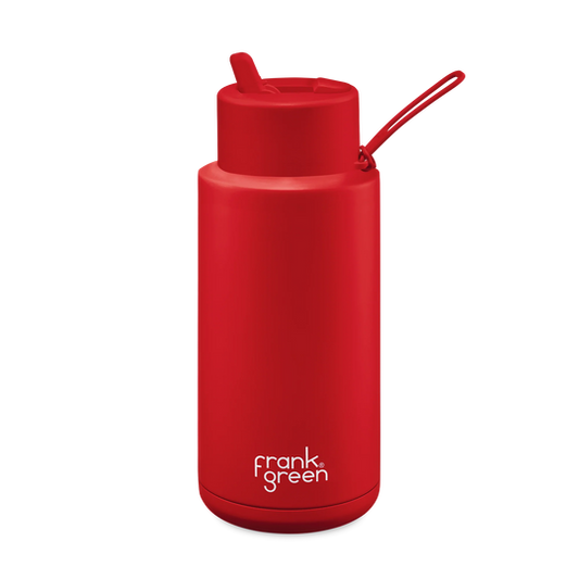 Frank Green Ceramic Reusable Straw Lid Bottle - Atomic Red