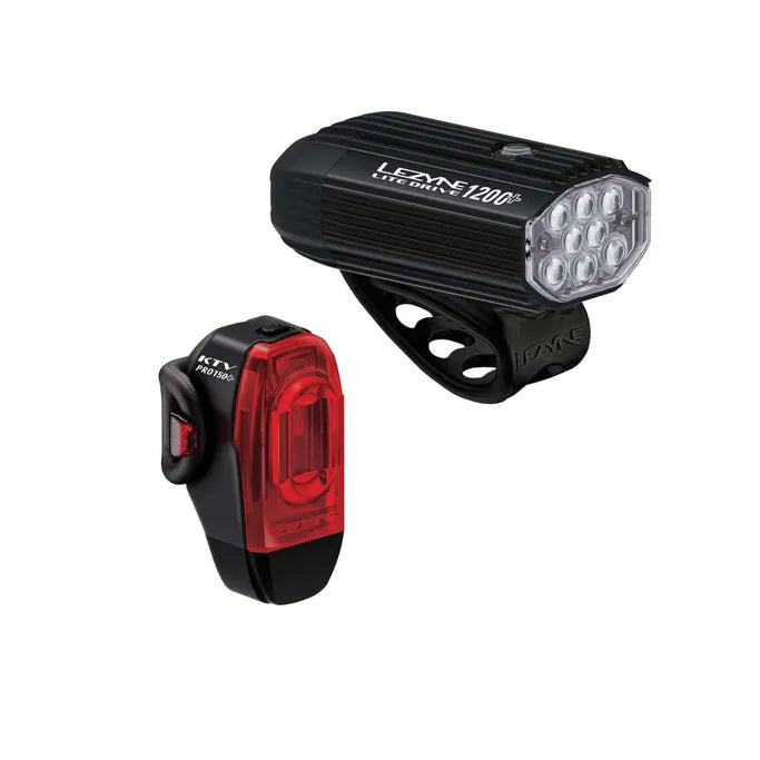 Lezyne Lite Drive 1200+ KTV Drive Pair Light Bundle
