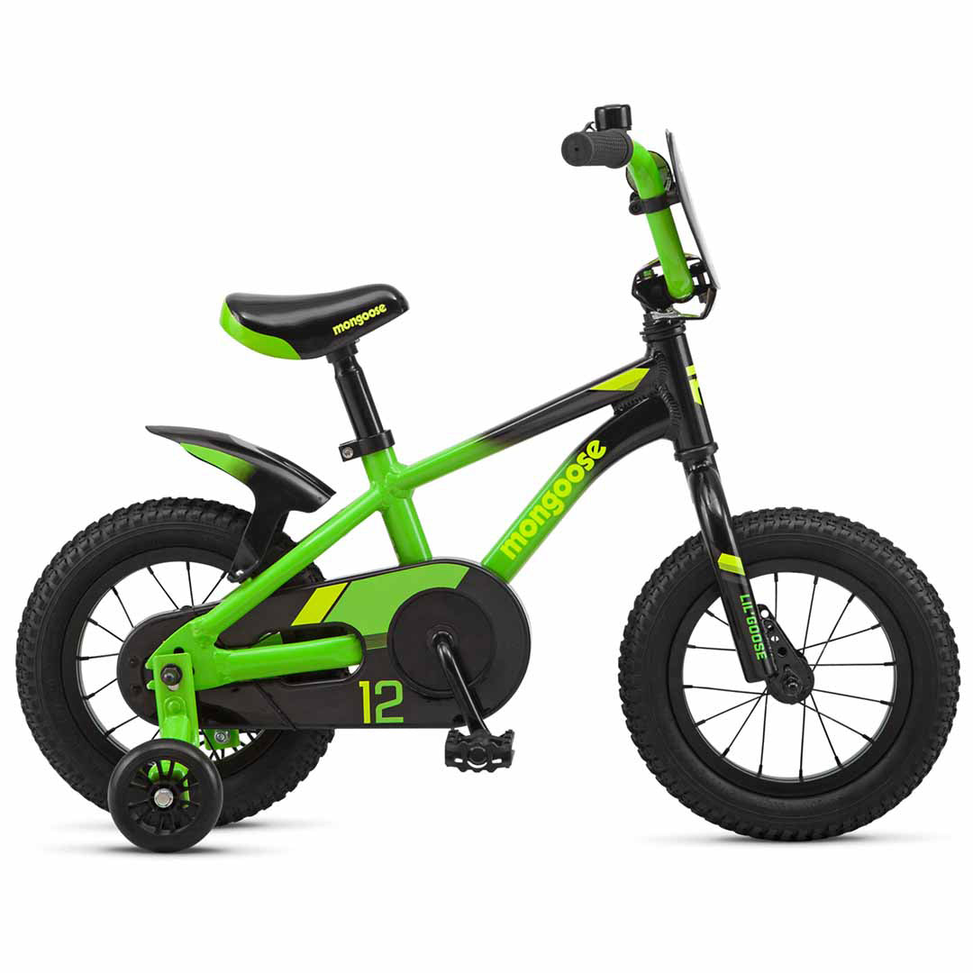 Mongoose LilGoose 12" Kids Bike - Green / Black