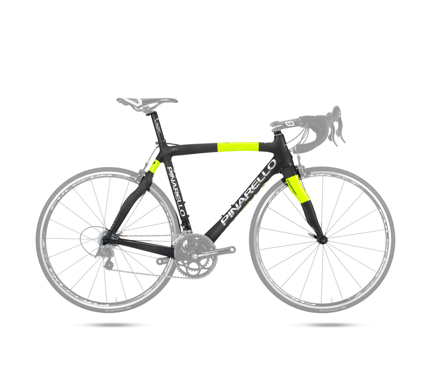 Pinarello Razha Rimbrake Frameset - 929 Fluro Yellow / Matte Black