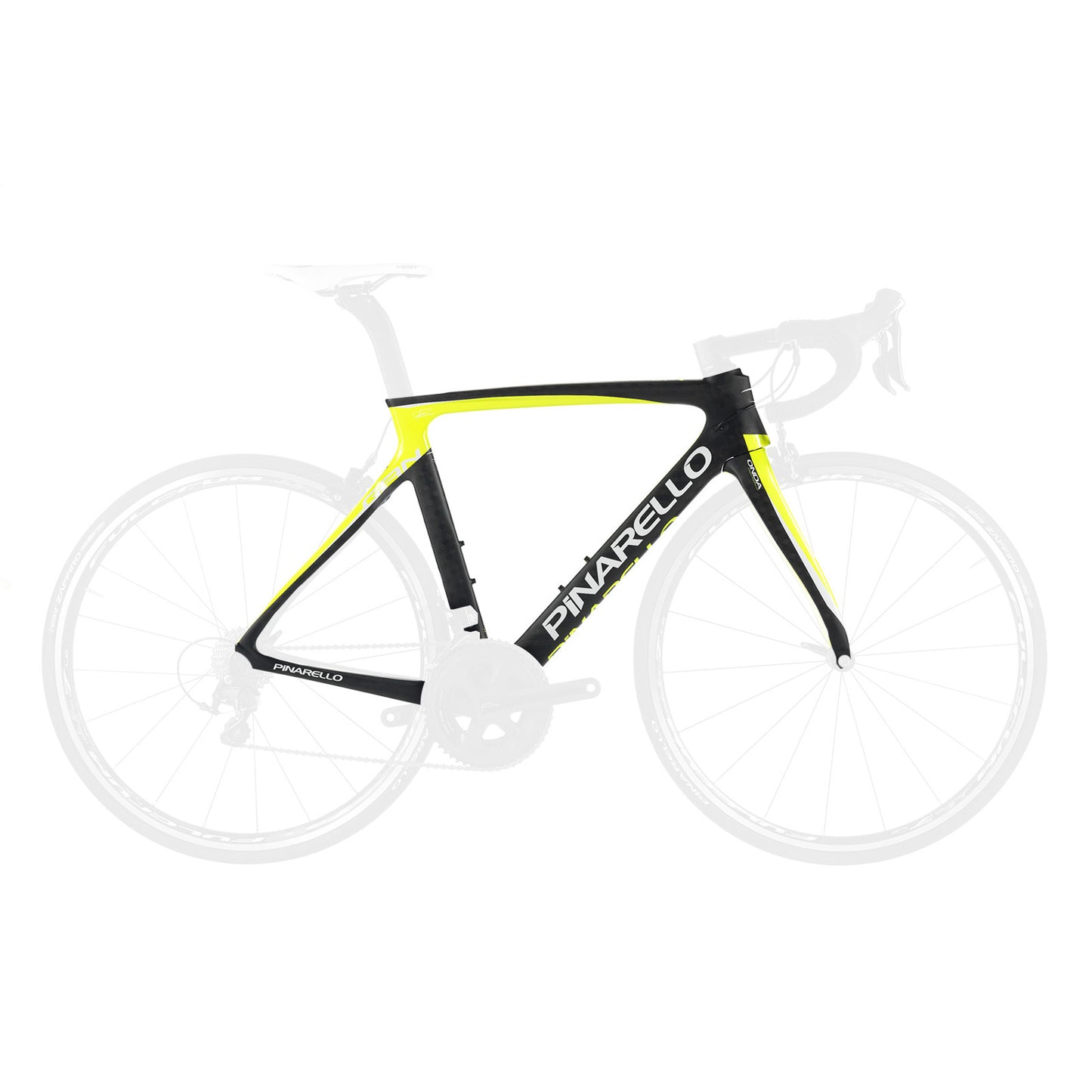 Pinarello Gan S Rimbrake Frameset - 242 Matte Black / Gloss Fluro Yellow