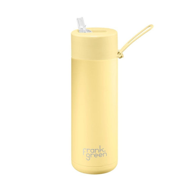 Frank Green Ceramic Reusable Straw Lid Bottle - Buttermilk