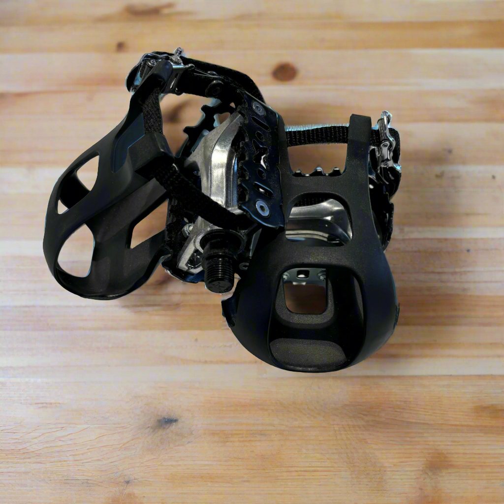 Exercise Bike Pedals (Pair) Large Toe Cage