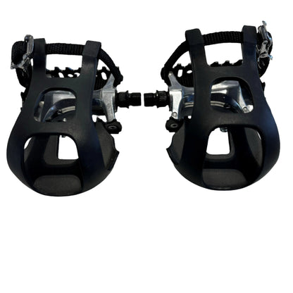 Exercise Bike Pedals (Pair) - Large Toe Cage