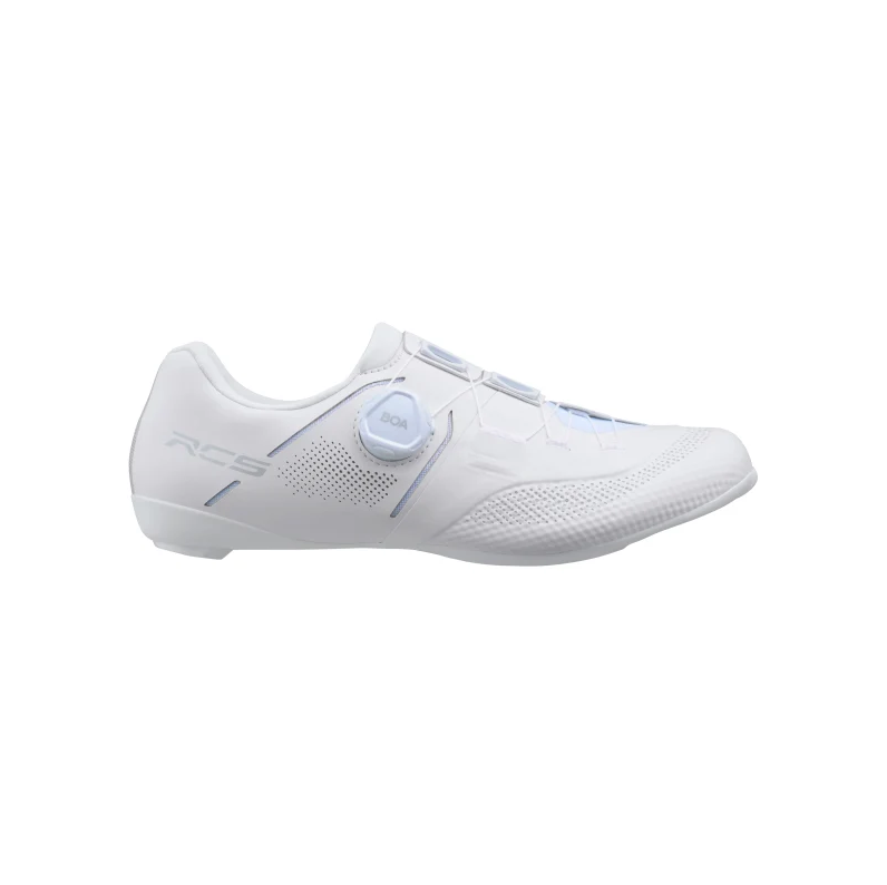 White cycling shoe on a white background