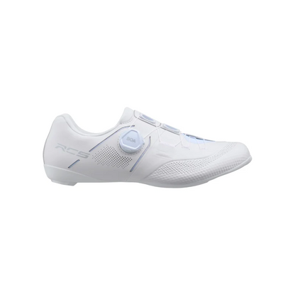 White cycling shoe on a white background