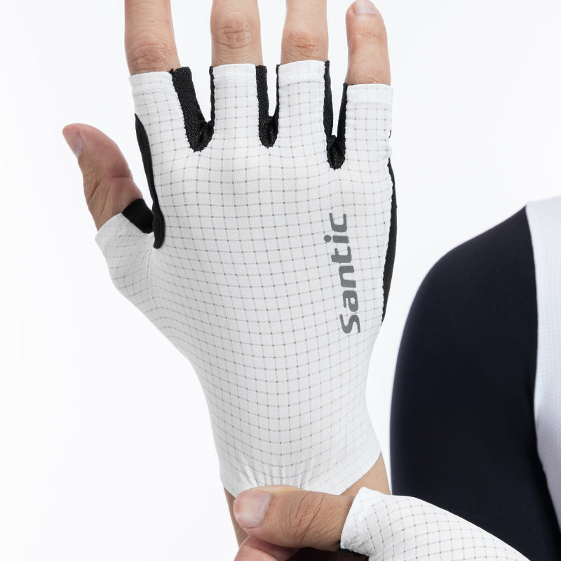 Santic Dodd Fingerless Gloves - White