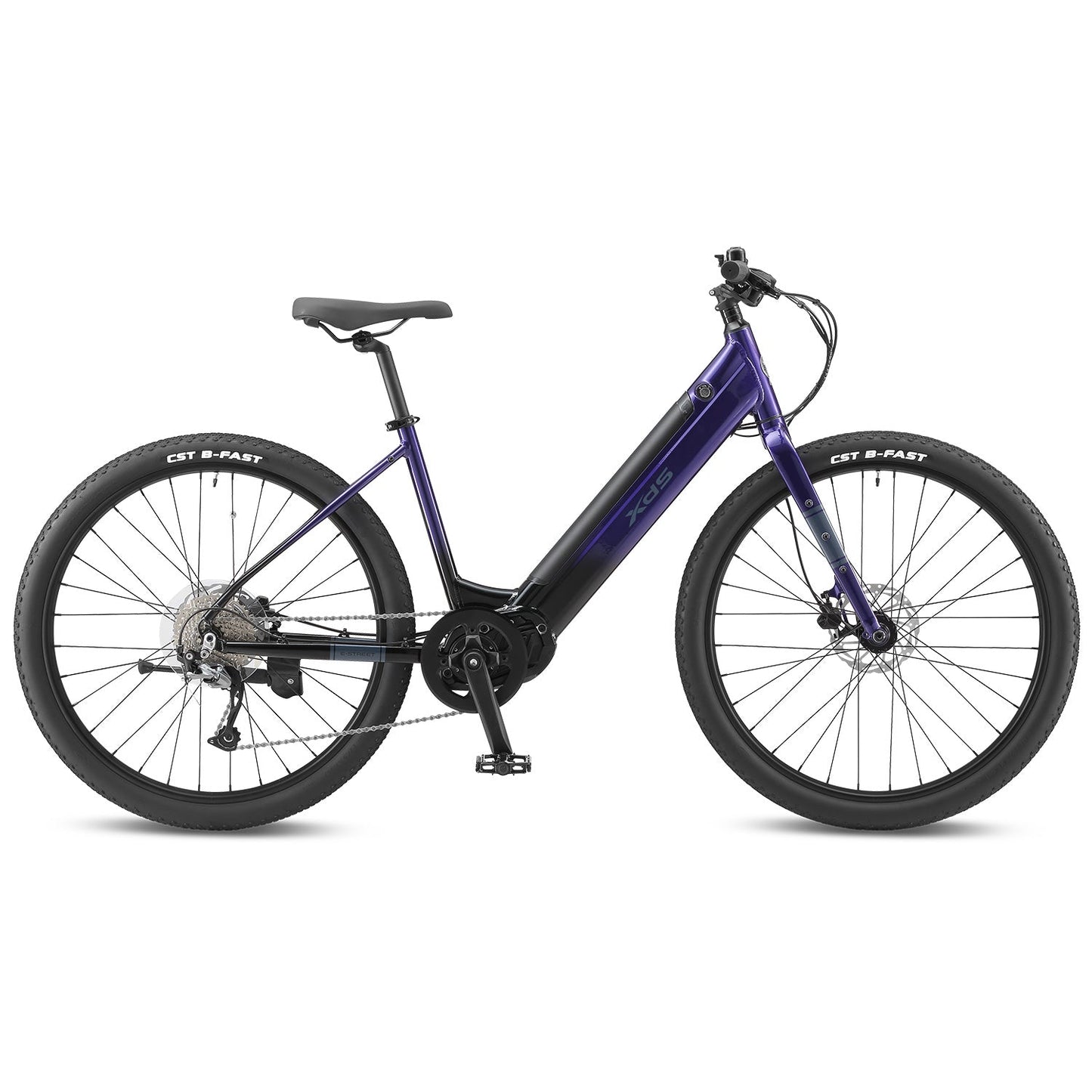 XDS E-Street Stepthrough E-Bike - Purple