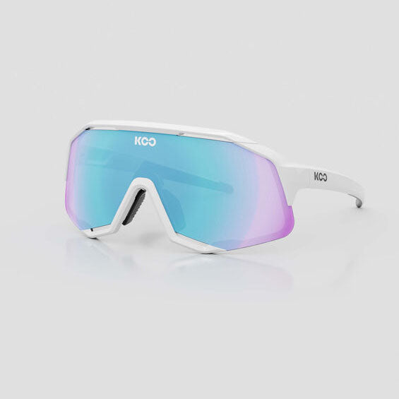 Koo Demos Sunglasses - White / Turquoise Mirror
