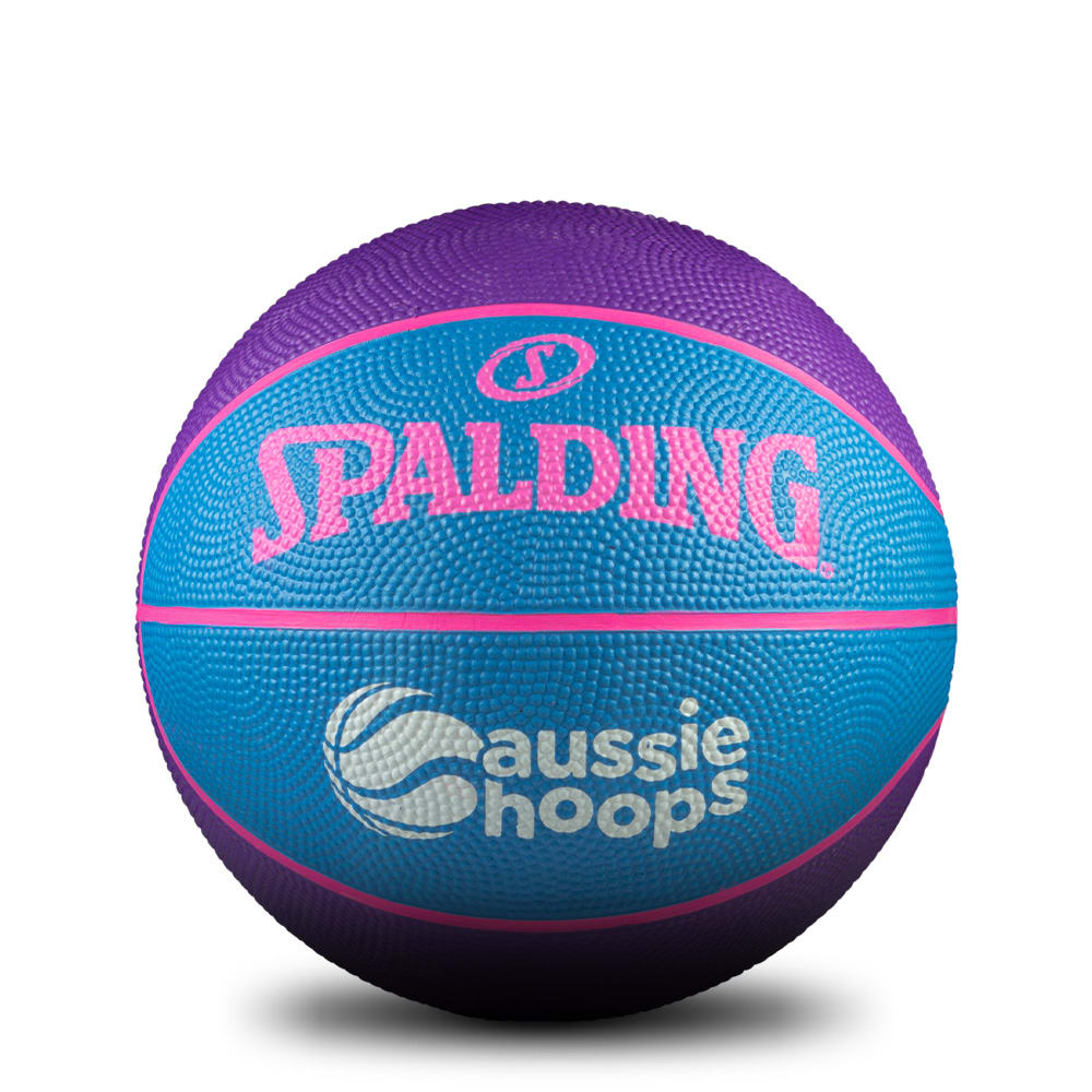 Spalding Aussie Hoops Outdoor Basketball - Purple/Blue