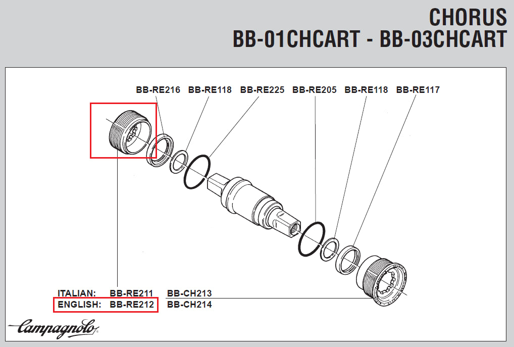 Campagnolo Genuine Part BB-RE 212