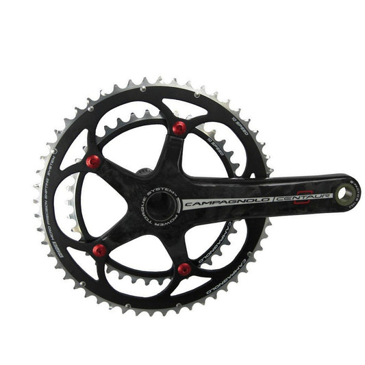 Campagnolo Centaur 10 speed Carbon Fiber Powertorque Crankset - Black/Red