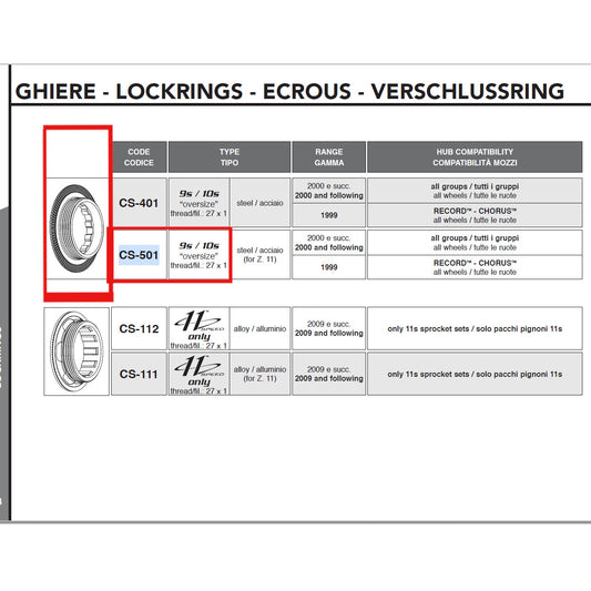 Campagnolo Genuine Spare Part CS-501