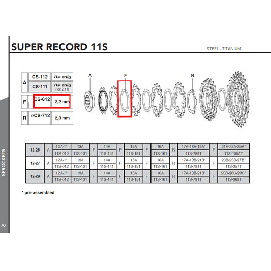 Campagnolo Genuine Spare Part CS-612