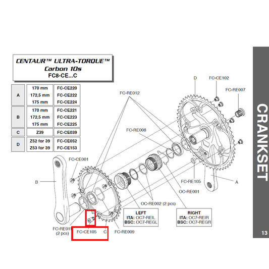 Campagnolo Genuine Spare Part FC-CE105