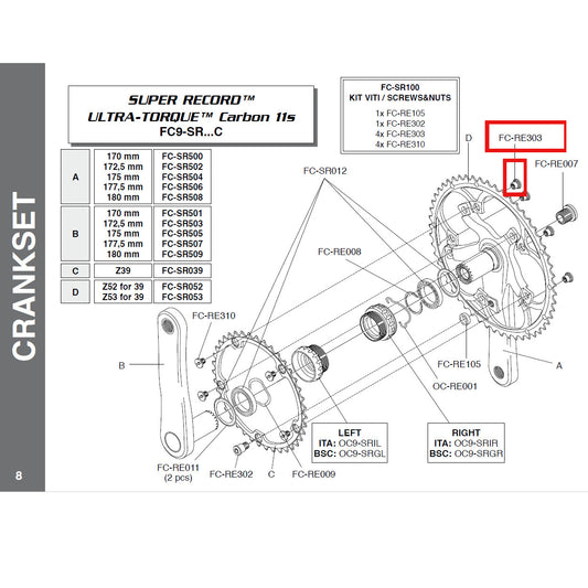 Campagnolo Genuine Spare Part FC-RE303