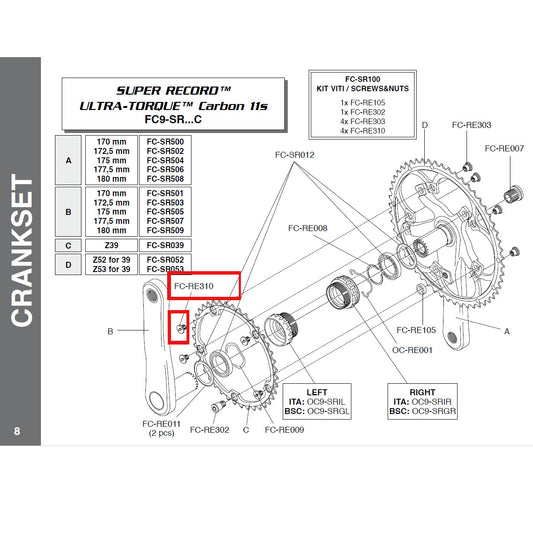 Campagnolo Genuine Spare Part FC-RE310