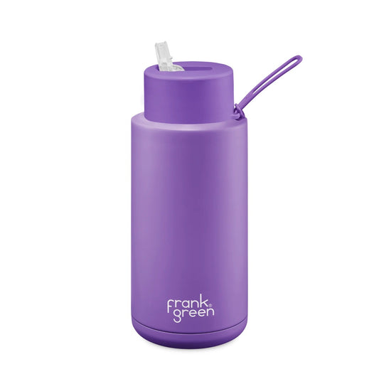 Frank Green Ceramic Reusable Straw Lid Bottle - Purple - 34oz